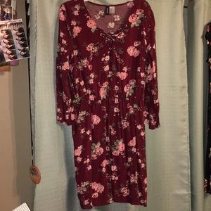 Burgundy flower dress
